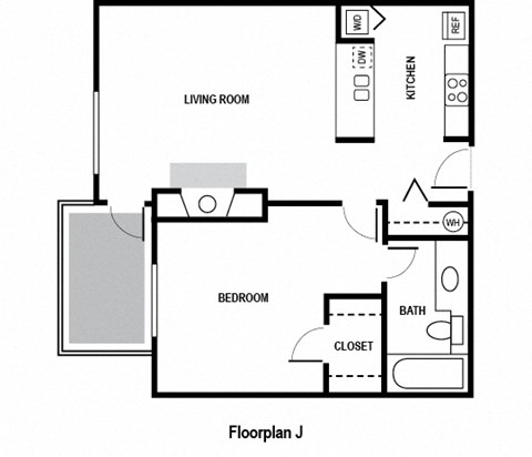 a floor plan of a house with a bedroom and a living room